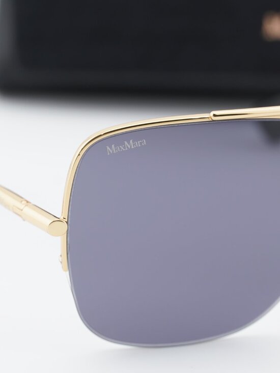 Max Mara MENTON3 MM0121 30A Aviator Sunglasses - Gold / Smoke